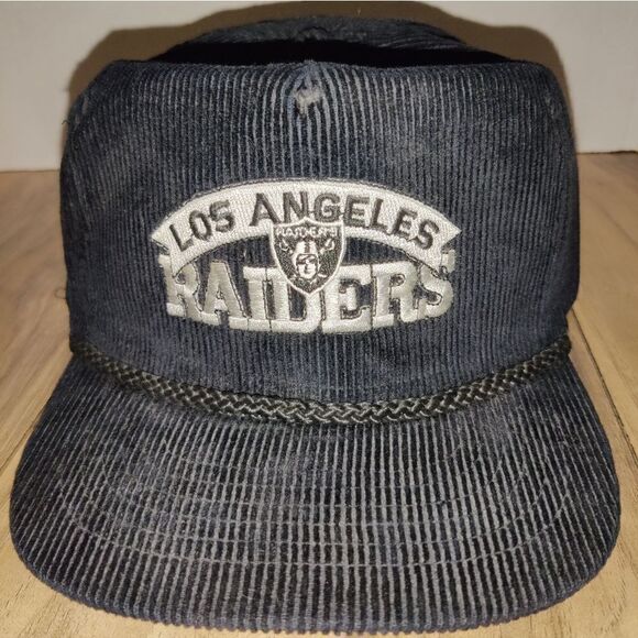 Vintage Los Angeles Raiders Corduroy Hat Zipper Back by AmaPro - Picture 3 of 8
